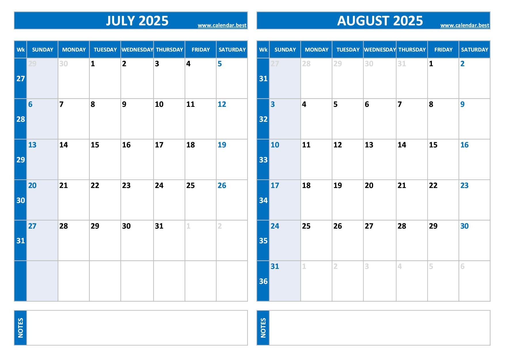 Printable July And August 2025 Calendar - Free Pdf &amp;amp; Jpg Downloads inside General Blue July 2025 Calendar