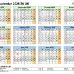 School Calendars 2025/26 Uk   Free Printable Pdf Templates Throughout July 2025 To June 2026 School Calendar