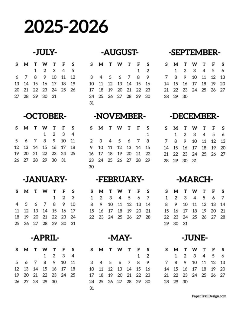 2025 2026 School Year Calendar Free Printable Paper Trail Design Pertaining To August 2025 To May 2026 Calendar Printable 2025 2026 School Year Calendar Free Printable Paper Trail Design Pertaining To August 2025 To May 2026 Calendar Printable