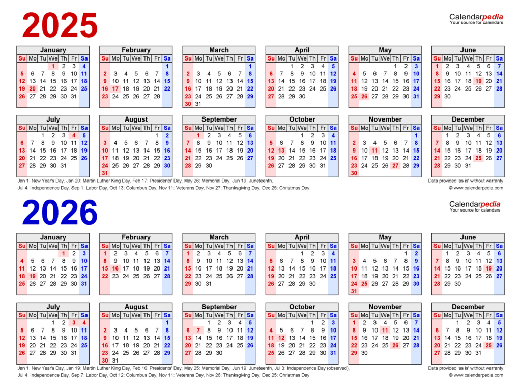 2025 2026 Two Year Calendar   Free Printable Pdf Templates Pertaining To Show Me August Calendar 2025