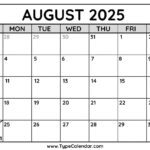 2025 Calendar   Printable Calendar 2025 With Holidays Throughout Show Me A Calendar For August 2025