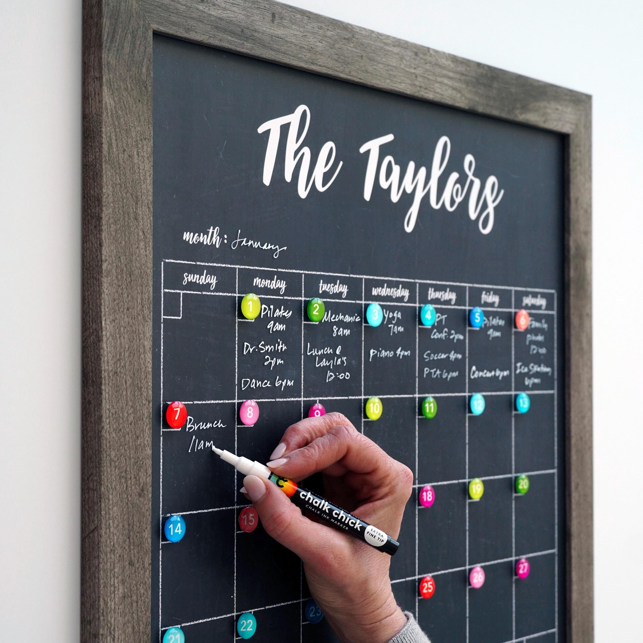 2025 Personalized Dry Erase Framed Monthly Calendar | Medium regarding August 2025 Chalkboard Calendar Ideas