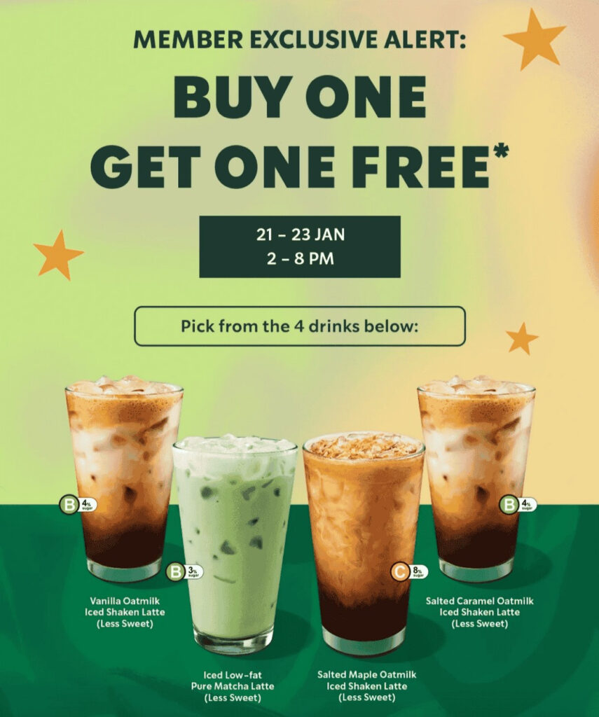 21 23 January 2025: Starbucks: 1 For 1 Venti Drinks Promotion   Sg Regarding Starbucks August 2025 Calendar