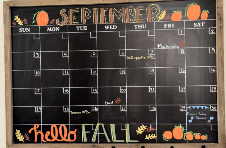 August 2025 Calendar Ideas Chalkboard