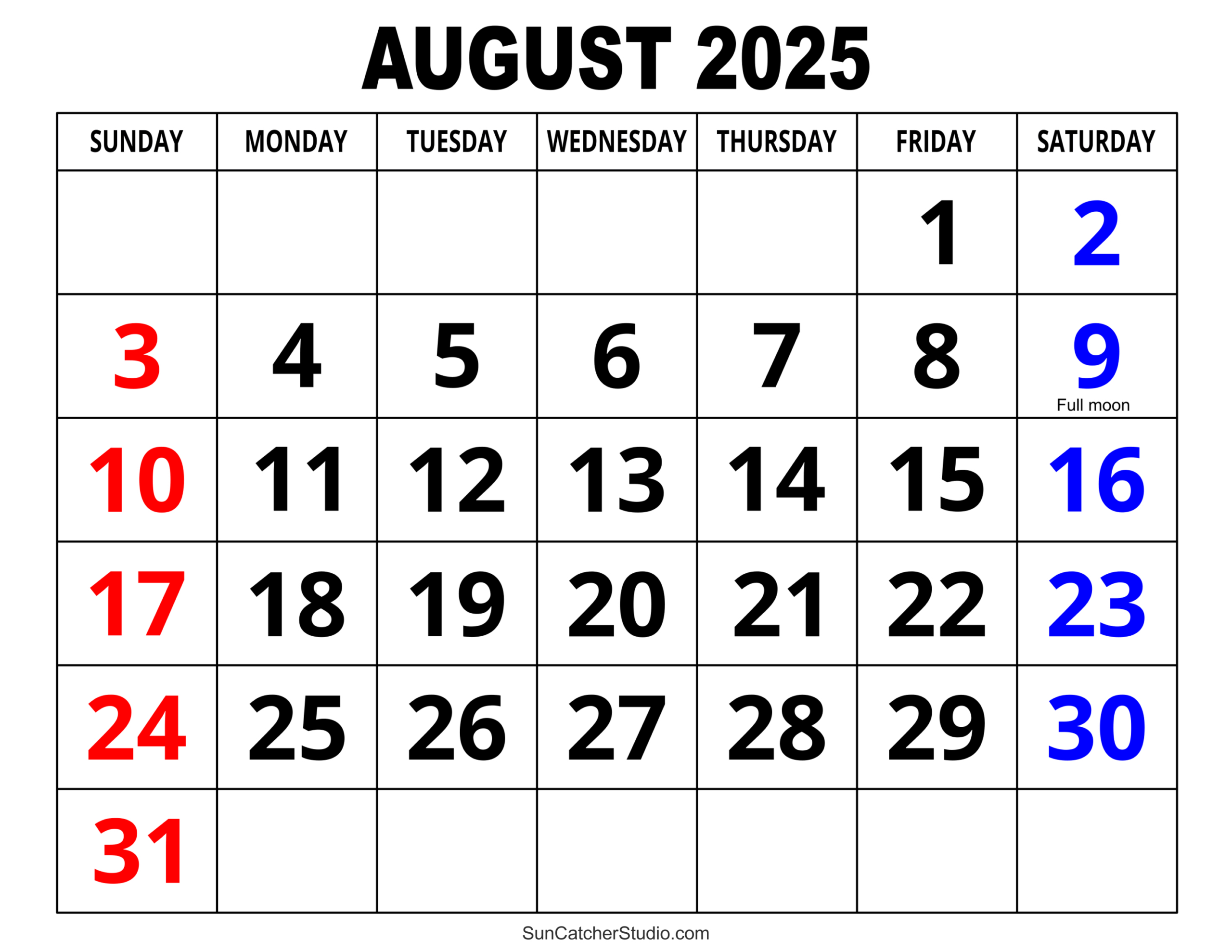 August 2025 Calendar (Free Printable) – Free Printables, Monograms in Calendar Page For August 2025