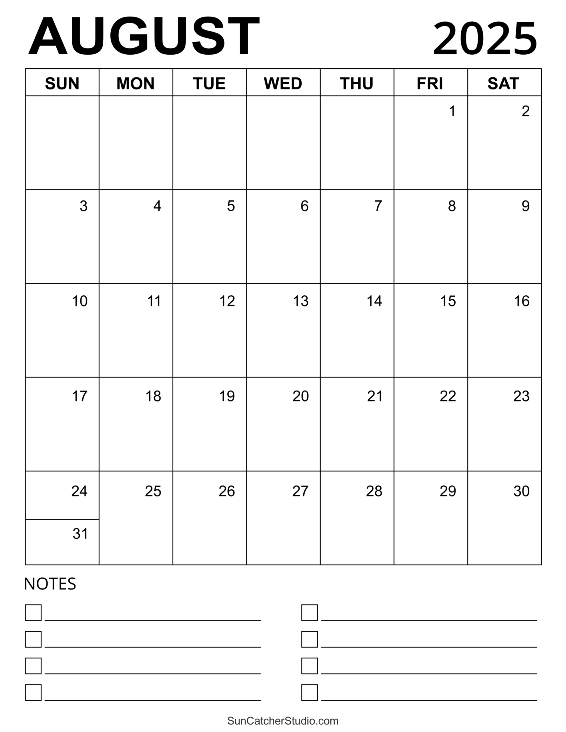 August 2025 Calendar (Free Printable) – Free Printables, Monograms intended for August Printable Calendar 2025 Word