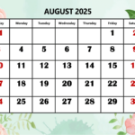 August 2025 Calendar Printable Pdf Template With Holidays In August Calendar 2025 With Holidays Printable