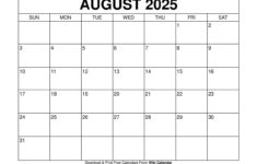 August 2025 Calendar – Printable Templates & More regarding August 15 2025 Calendar
