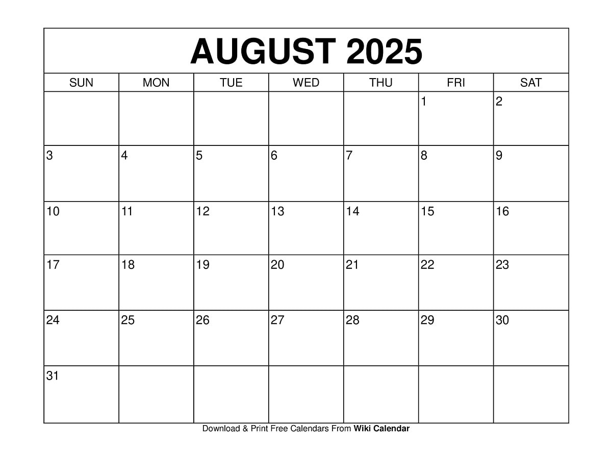 August 2025 Calendar - Printable Templates &amp;amp; More regarding Show Me The Calendar Of August 2025