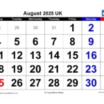 August 2025 Calendar Printable Uk   Free Templates & More Within Holiday Calendar For August 2025