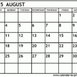 August 2025 Calendar Printable With August Calendar 2025 Free Printable