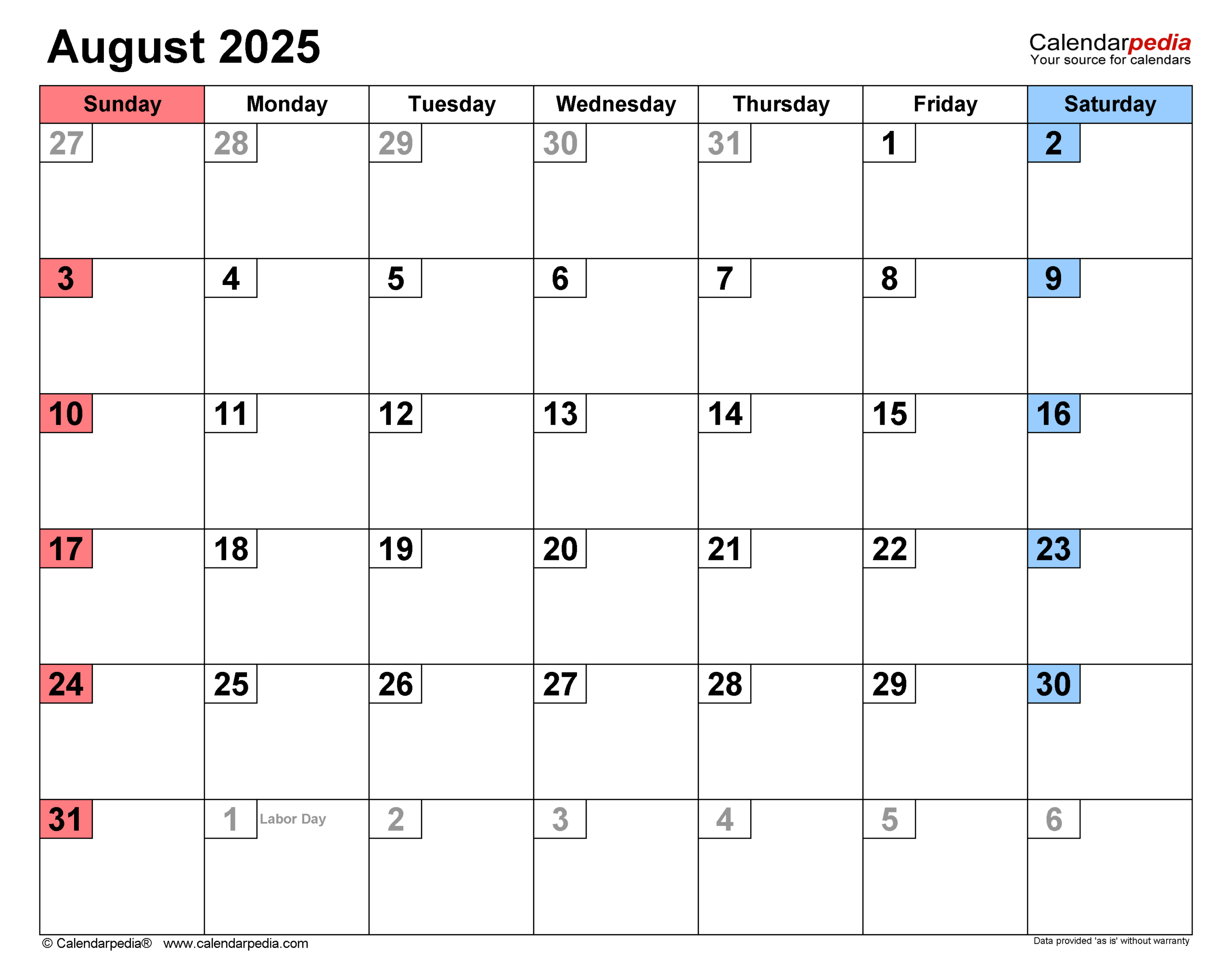August 2025 Calendar | Templates For Pdf, Excel And Word with Show August 2025 Calendar