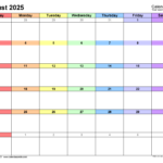 August 2025 Calendar | Templates For Pdf, Excel And Word Within August 2025 Calendar Editable Word