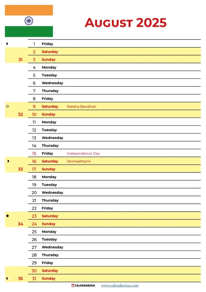 August 2025 Calendar With Holidays India Regarding August 2025 Calendar With Holidays India