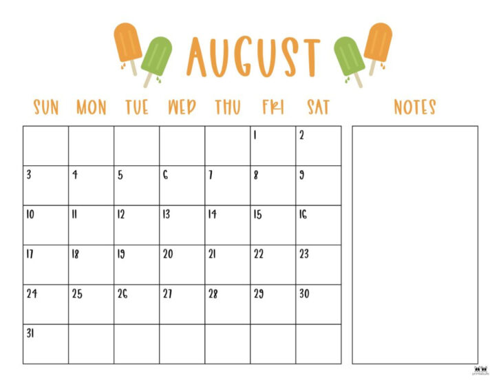August Theme 2025 Calendar Ideas