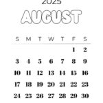August 2025 Calendars   23 Cute Free Printable Pdfs | Saturdaygift In August 26 2025 Calendar
