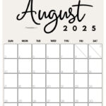 August 2025 Calendars   23 Cute Free Printable Pdfs | Saturdaygift Throughout August 2025 Vertical Calendar