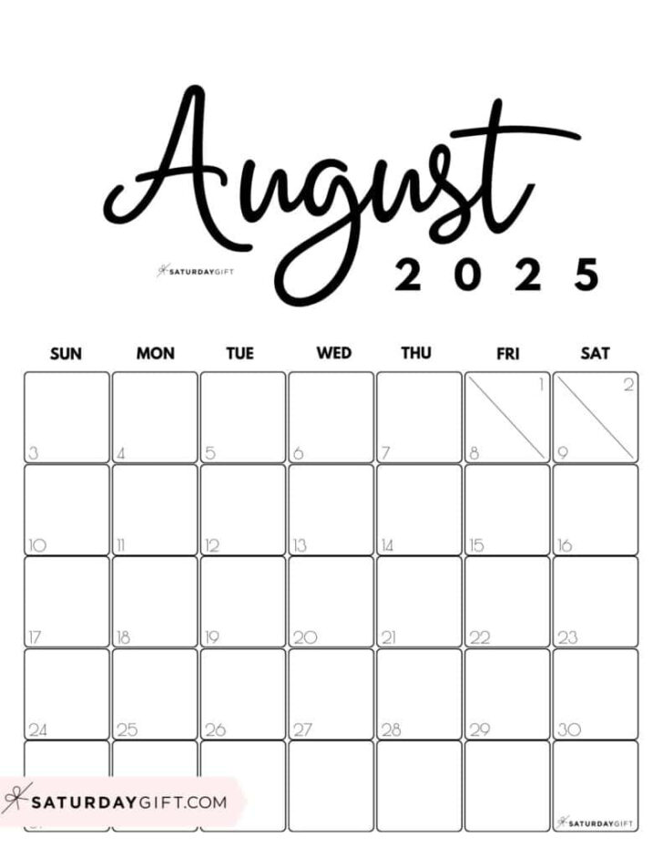 National Day Calendar For August 2025