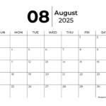 August 2025 Calendars   Free Printable & Fillable Throughout August 2025 Calendar Editable Word