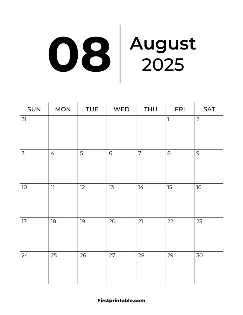 August 2025 Calendars Free Printable & Fillable With Regard To August 1St 2025 Calendar August 2025 Calendars Free Printable & Fillable With Regard To August 1St 2025 Calendar