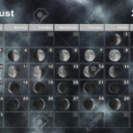 August 2025 Lunar Calendar, Moon Cycles, Moon Phases Stock Photo With Regard To August Moon Phase Calendar 2025