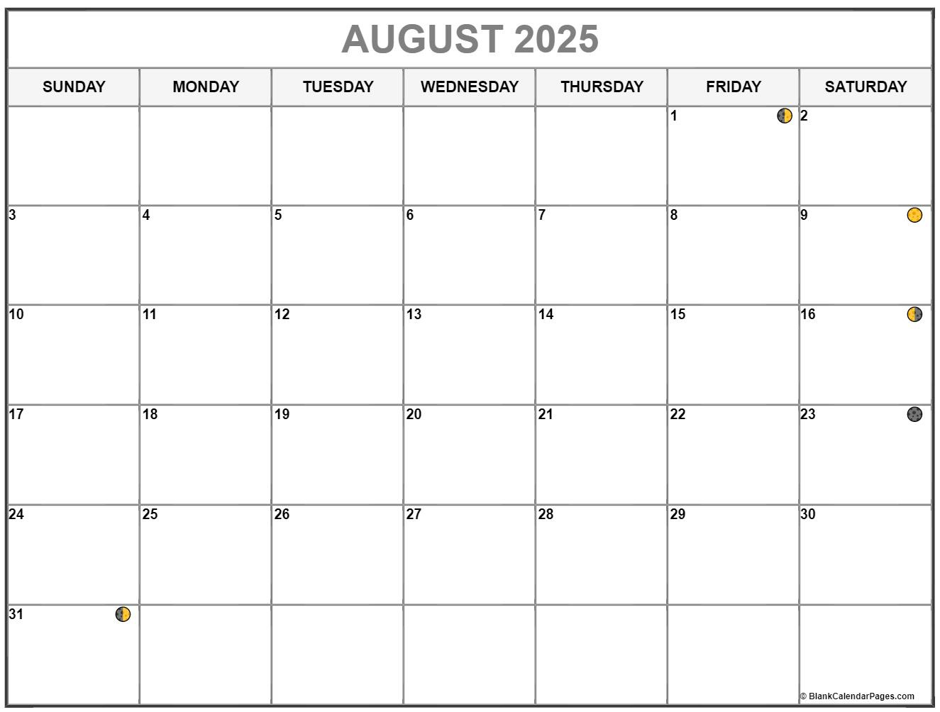 August 2025 Lunar Calendar | Moon Phase Calendar regarding Moon Calendar in August 2025
