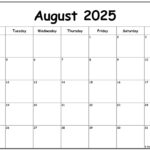 August 2025 Monday Calendar | Monday To Sunday In August 2025 Calendar Monday Start