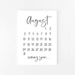 August 2025 Schwangerschaftsankündigung Printable | August Within August 2025 Calendar Save The Date