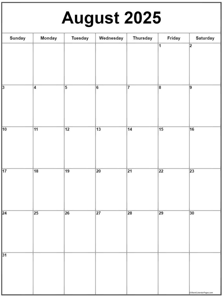August 2025 Vertical Calendar | Portrait Pertaining To August 2025 Calendar Portrait August 2025 Vertical Calendar | Portrait Pertaining To August 2025 Calendar Portrait