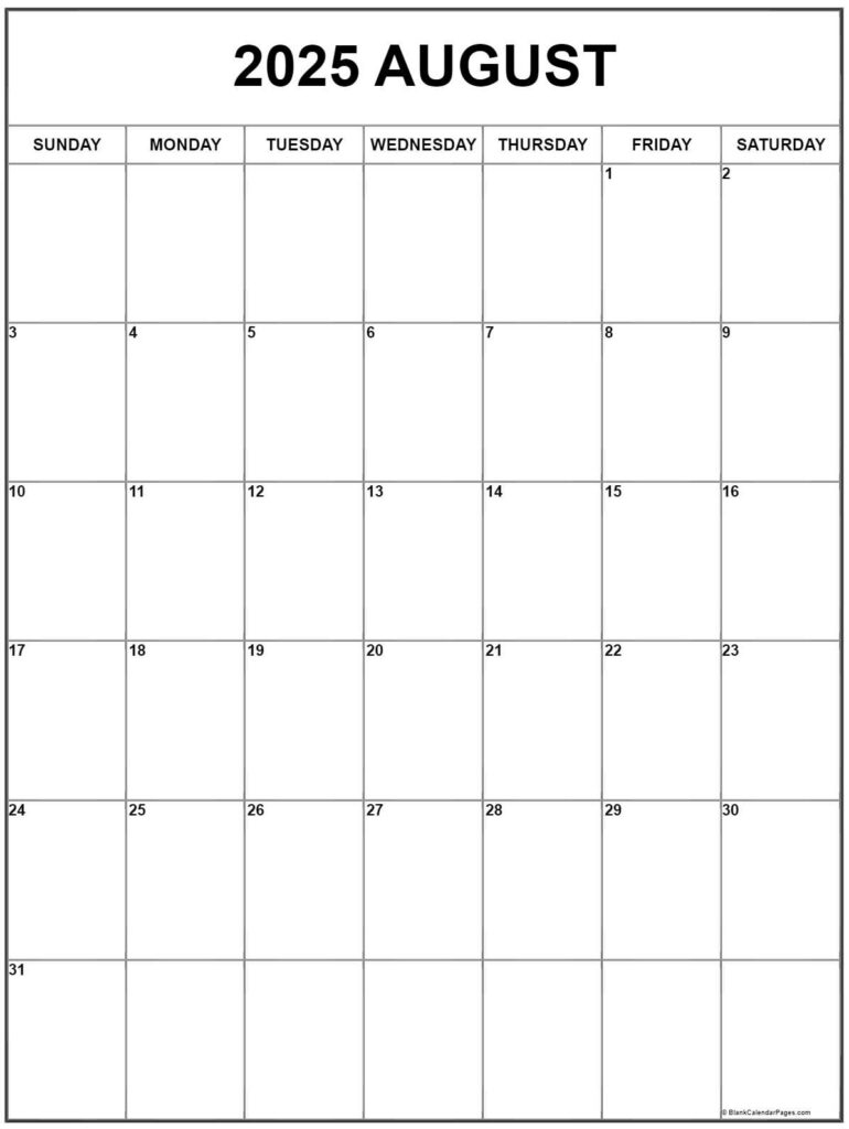August 2025 Vertical Calendar | Portrait With Regard To Editable Calendar August 2025 August 2025 Vertical Calendar | Portrait With Regard To Editable Calendar August 2025
