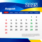 August 2025 Wall Calendar Print And Post On Social Media Vector Throughout August 2025 Social Media Calender