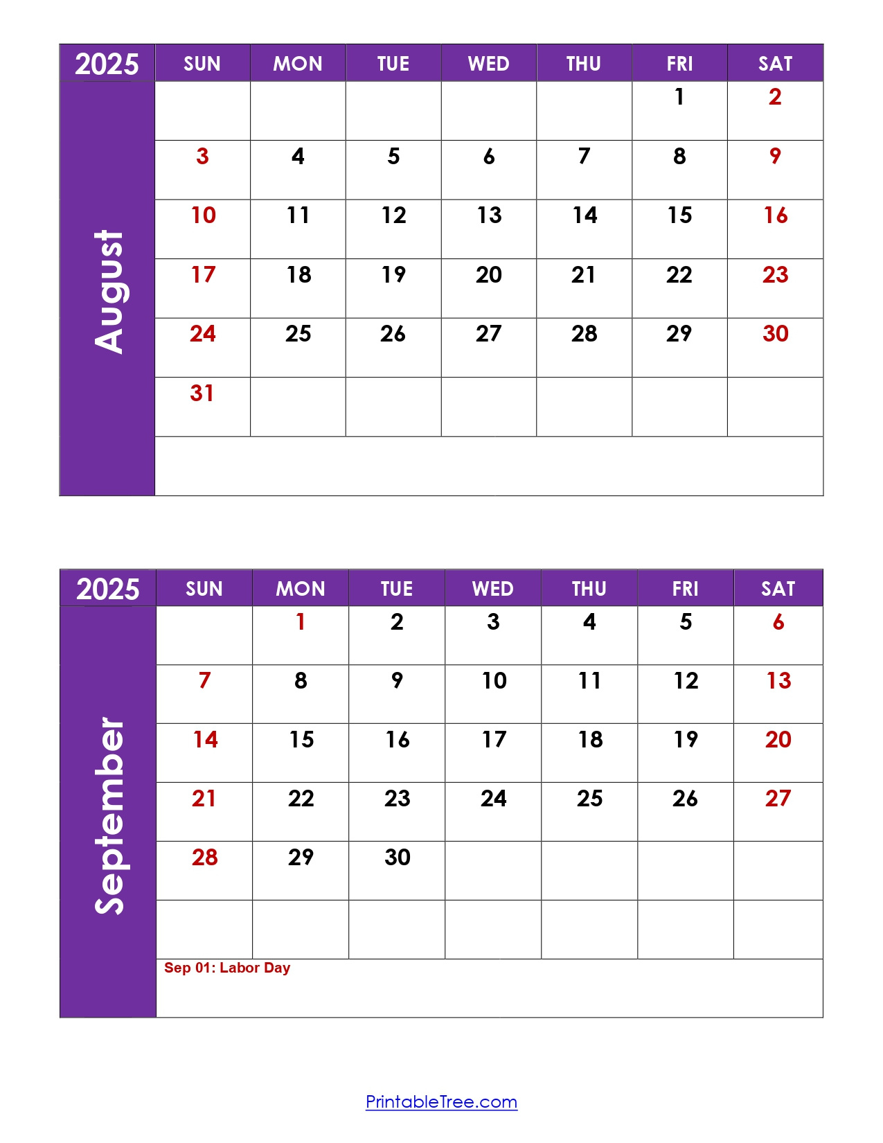 August And September 2025 Calendar Printable Pdf | Two Months Calendar inside Calendar 2025 August and September