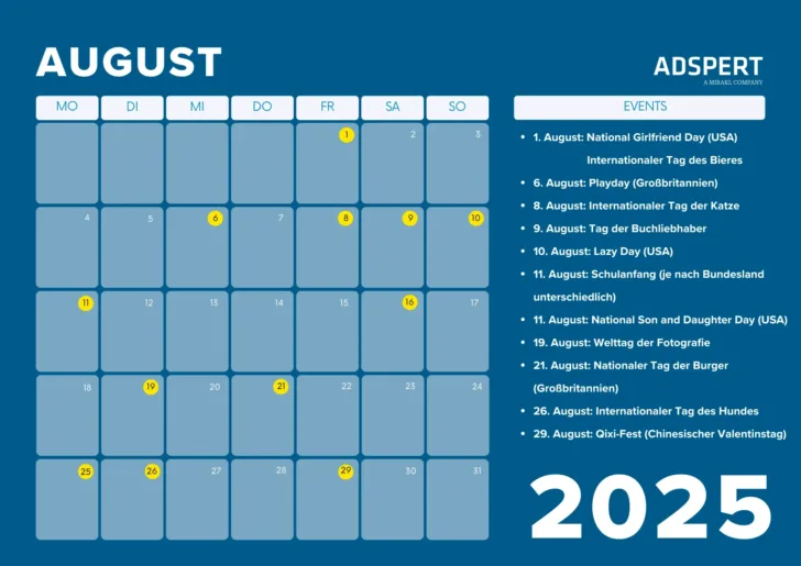 August National Day Calendar 2025