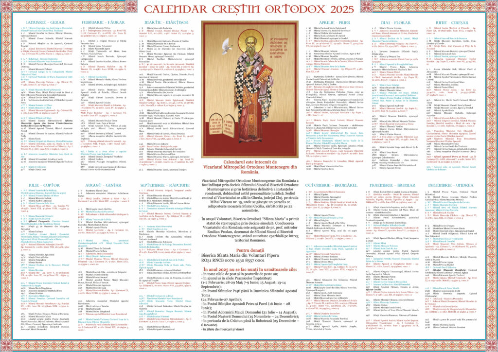 Calendar 2025 Istoria Bisericii Ortodoxe Muntenegrene Intended For Calendar Ortodox August 2025 Calendar 2025 Istoria Bisericii Ortodoxe Muntenegrene Intended For Calendar Ortodox August 2025