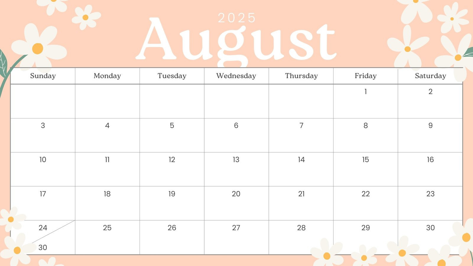Free Printable August 2025 Calendar Templates | Canva intended for August Monthly 2025 Calendar Printable