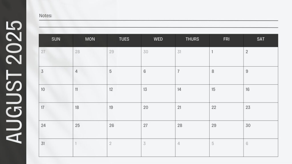 Free Printable August 2025 Calendar Templates | Canva Throughout August 2025 Whiteboard Calendar Ideas