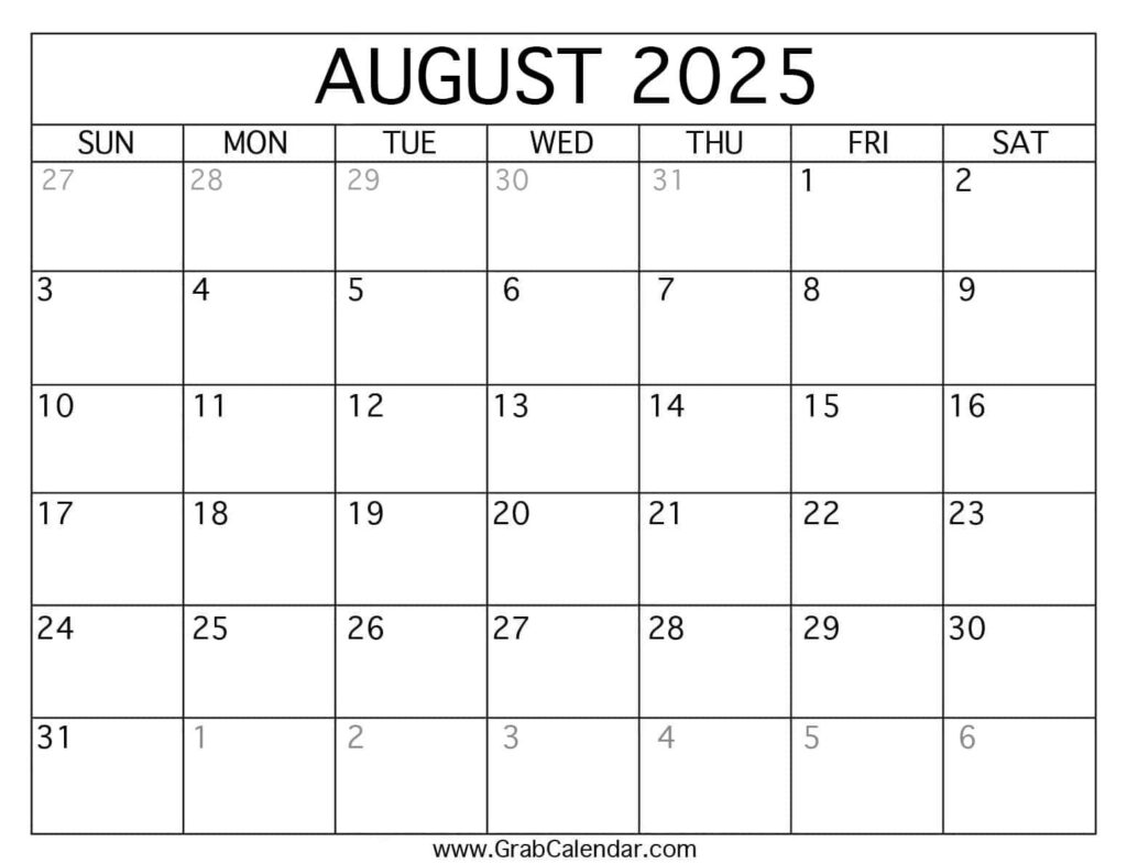 Printable August 2025 Calendar Pertaining To August 14 2025 Calendar Printable August 2025 Calendar Pertaining To August 14 2025 Calendar