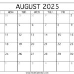 Printable August 2025 Calendar Pertaining To August 14 2025 Calendar