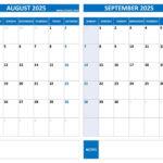 Printable August And September 2025 Calendar   Free Pdf & Jpg Regarding Calendar For August And September 2025