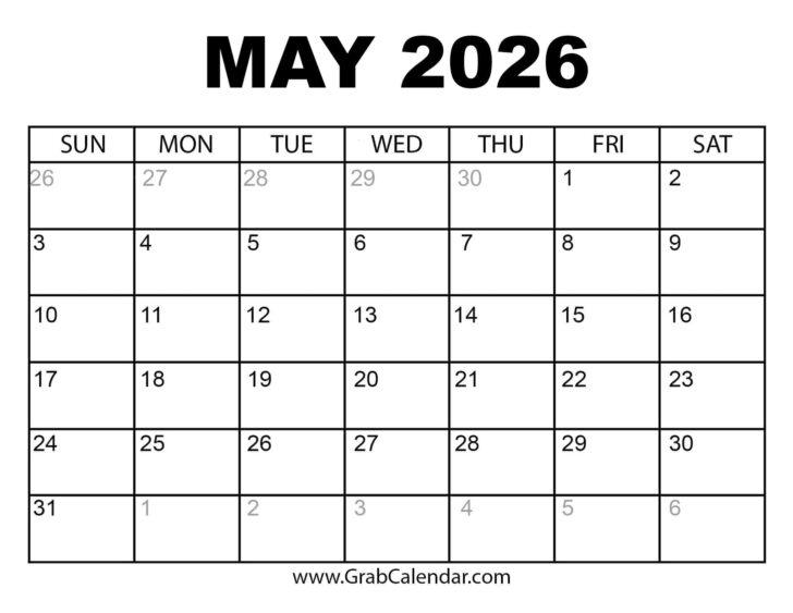 Printable Calendar August 2025 – May 2026
