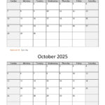 September And October 2025 Calendar | Wikidates In August September October Calendar 2025 Printable