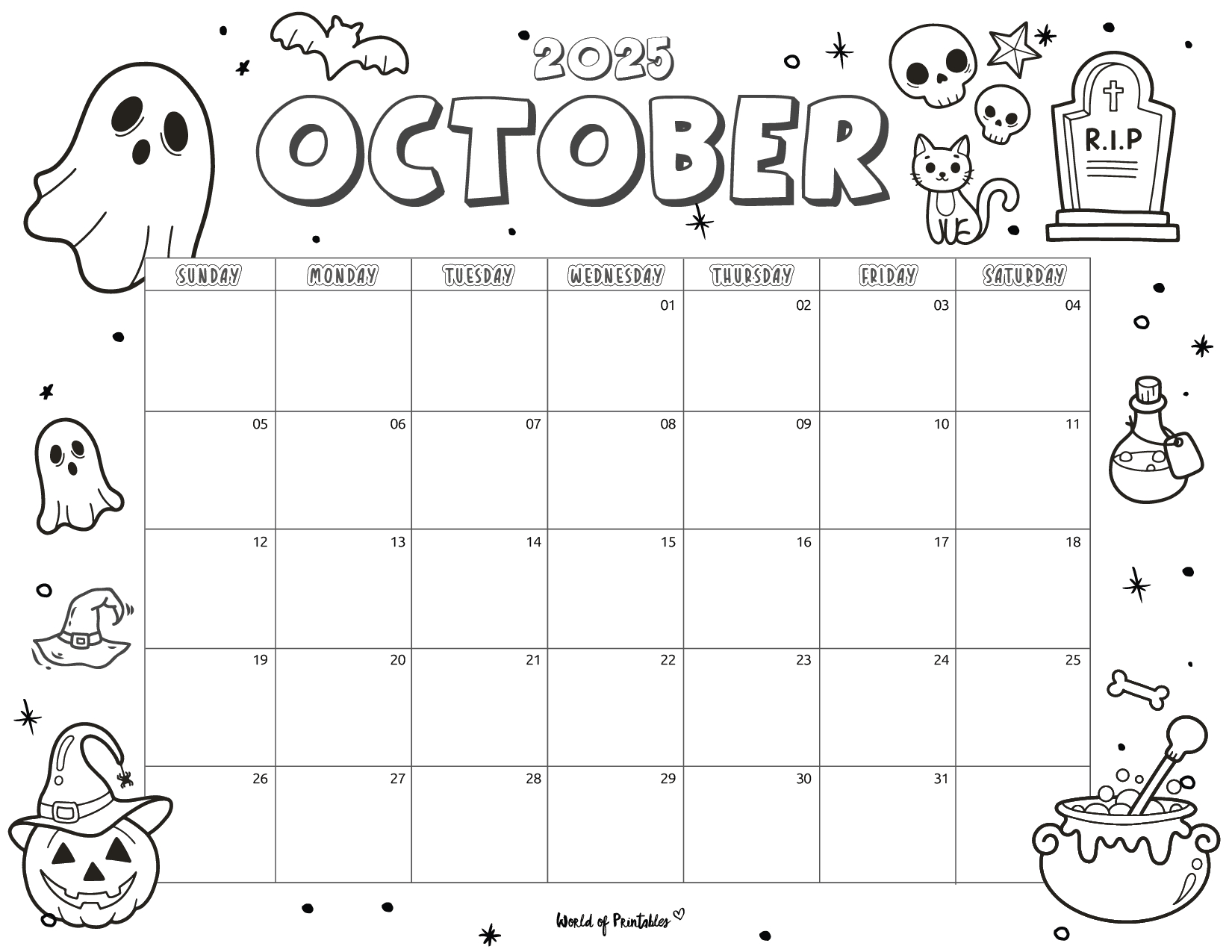 2025 Coloring Calendar - Free Printables - World Of Printables throughout September 2025 Calendar Coloring