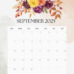 2025 Floral Monthly Calendar Free Pdf Printable | Entheosweb Pertaining To September 2025 Calendar Flowers