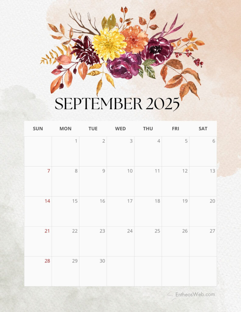 2025 Floral Monthly Calendar Free Pdf Printable | Entheosweb Pertaining To September 2025 Calendar Flowers 2025 Floral Monthly Calendar Free Pdf Printable | Entheosweb Pertaining To September 2025 Calendar Flowers