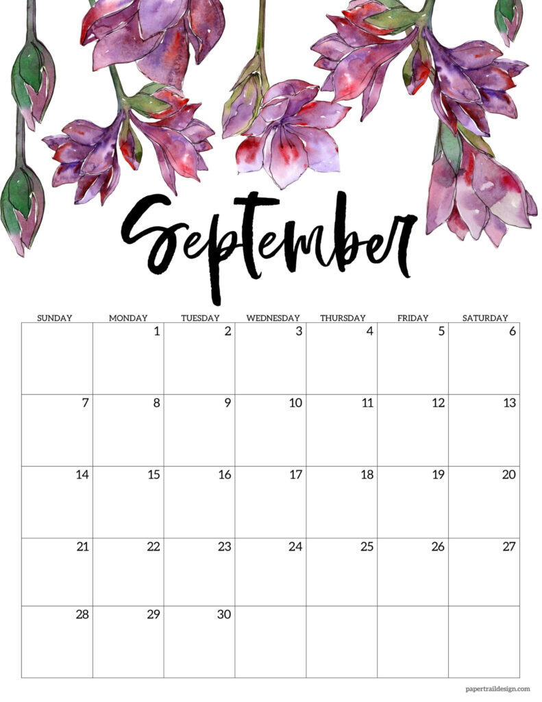 2025 Free Printable Calendar Floral Paper Trail Design With Regard To September 2025 Calendar Flowers 2025 Free Printable Calendar Floral Paper Trail Design With Regard To September 2025 Calendar Flowers