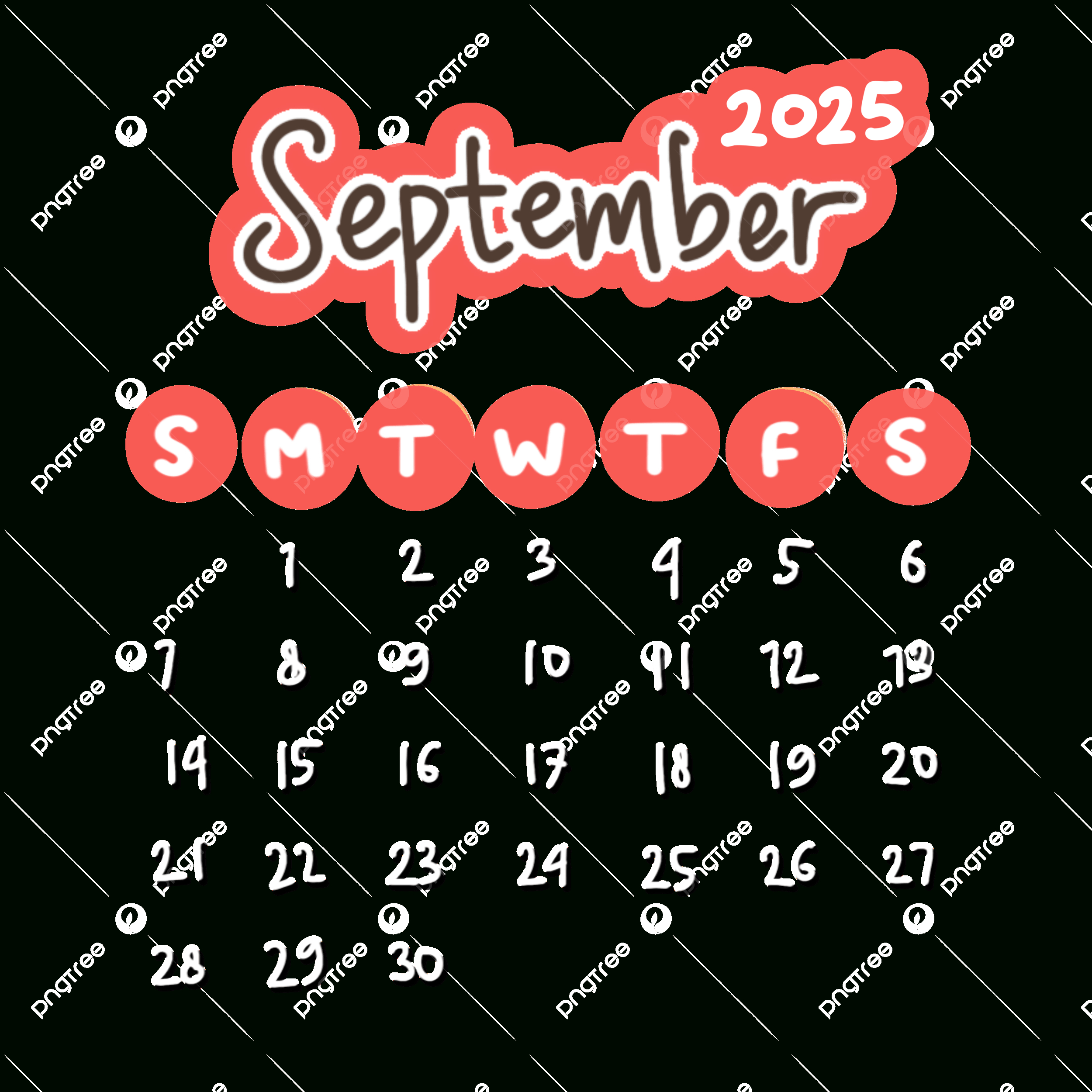 2025 September Planner Png Transparent Images Free Download in September 2025 Calendar Clip Art