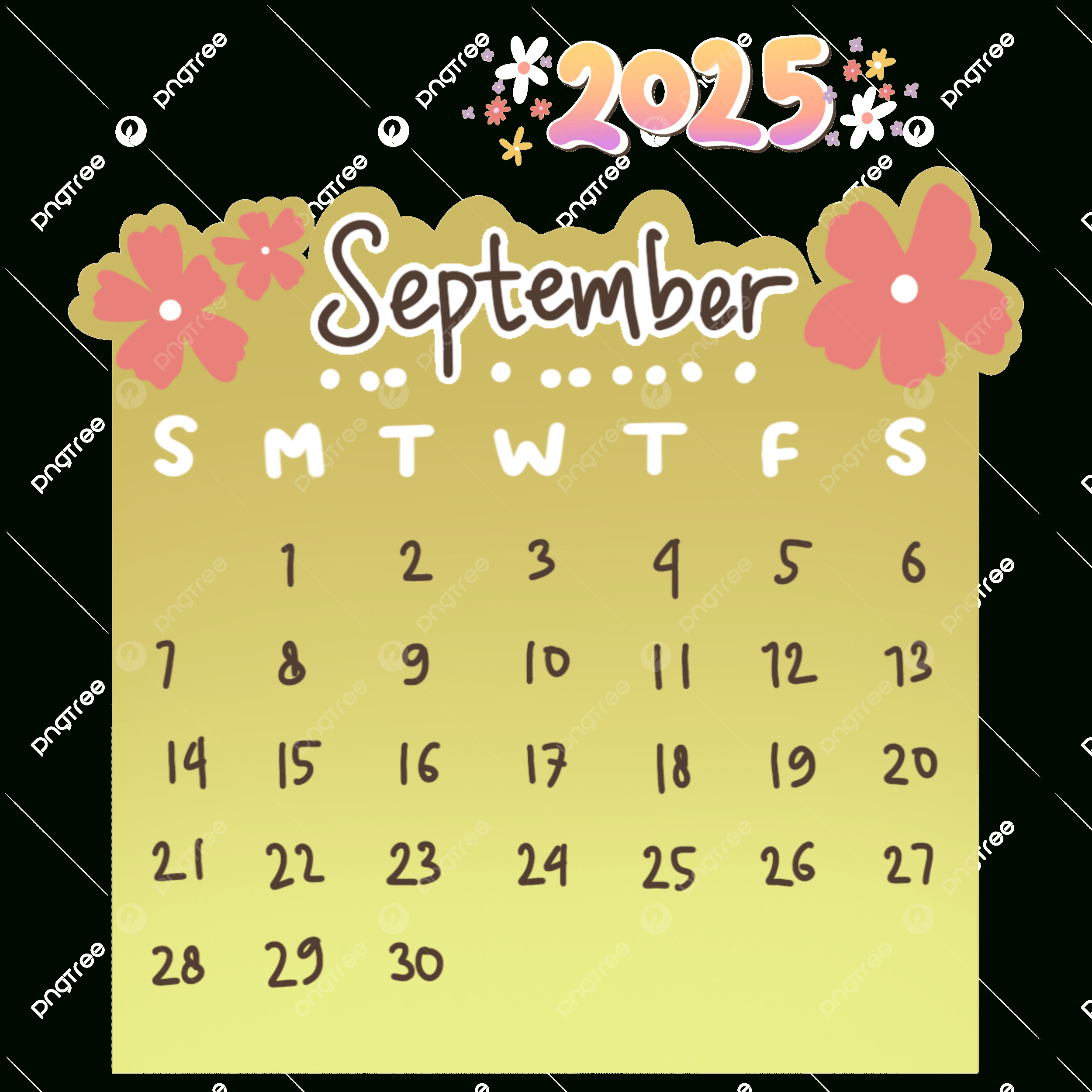 2025 September Planner Png Transparent Images Free Download with September 2025 Calendar Clip Art