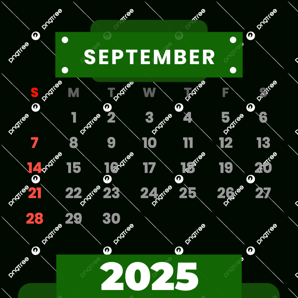 2025 September Vector Clipart Green Monthly Calendar, 2025 Throughout September 2025 Calendar Green 2025 September Vector Clipart Green Monthly Calendar, 2025 Throughout September 2025 Calendar Green