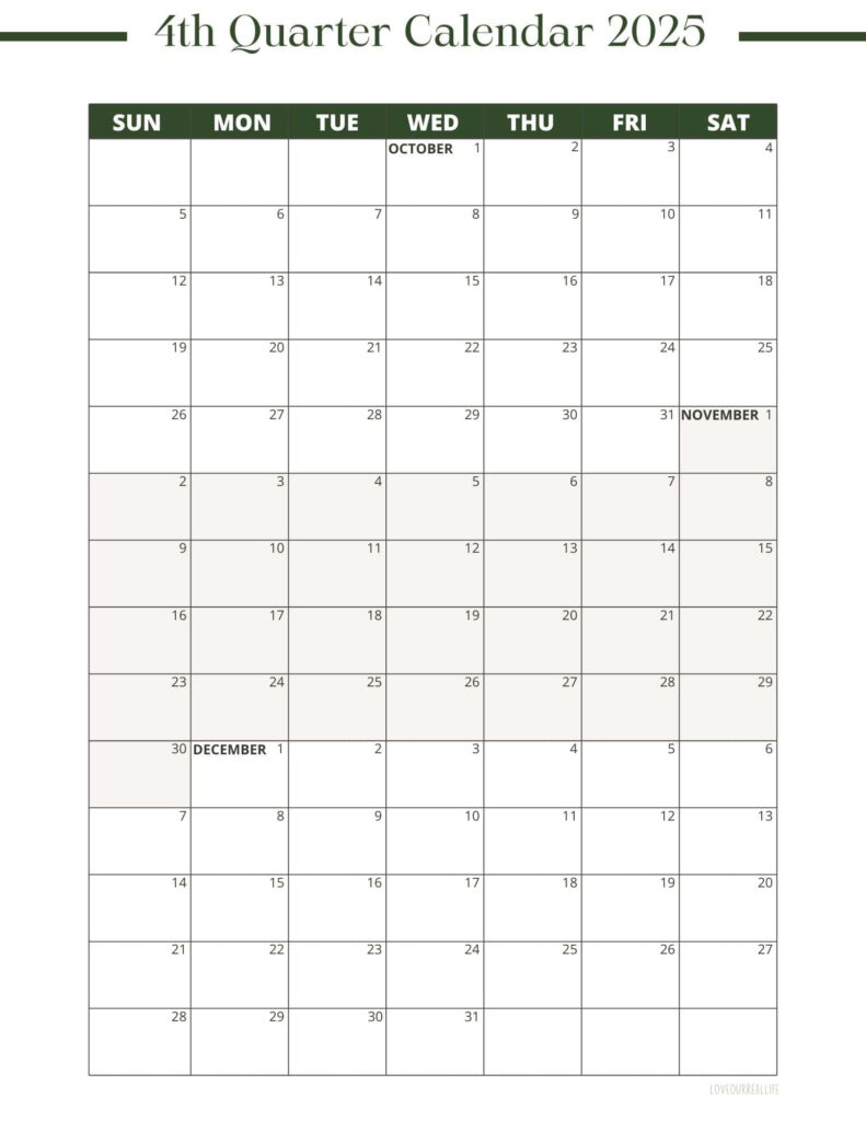 3 Month Calendar Printables: 2025 And 2026! ⋆ Love Our Real Life With Regard To September 2025 Calendar Printable Waterproof