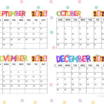 4 Month Calendar Printables – September, October, November And Inside Monthly Calendar September 2025 Through December 2025